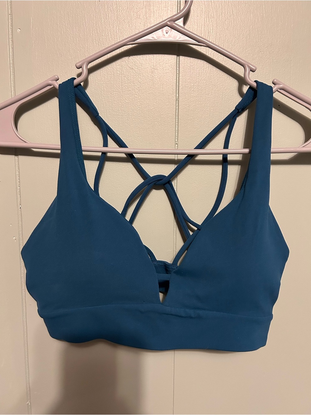 Athleta Deep Teal Strappy Sports Bra